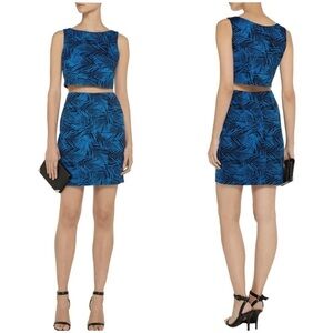 Bailey 44 Dress Paradise Cove Leaf Print Jersey Illusion Waist Mini Dress Sz S.